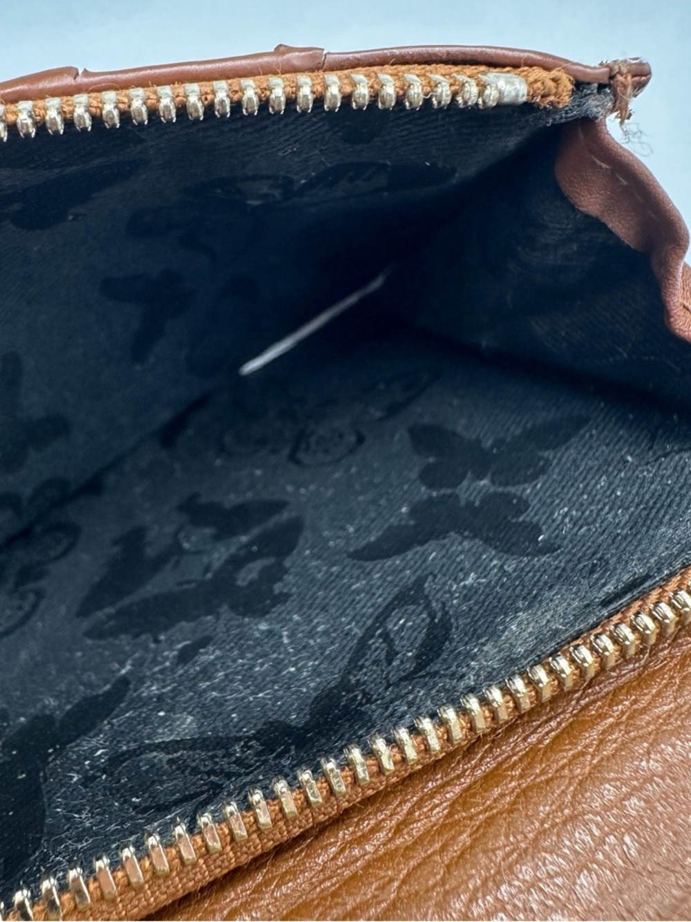 Rebecca Minkoff Mini Brown Fringe Vegan Leather Wallet Missing Crossbody Strap - Picture 7 of 15